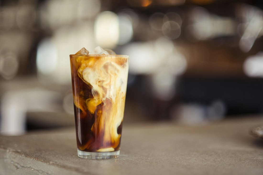 Iced coffee in a glass